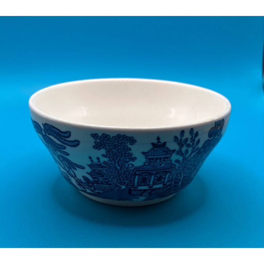 Vintage Churchill Bowl Blue Willow England Ceramic Blue White